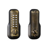 Lockey M210AB antique brass mechanical pushbutton locksets