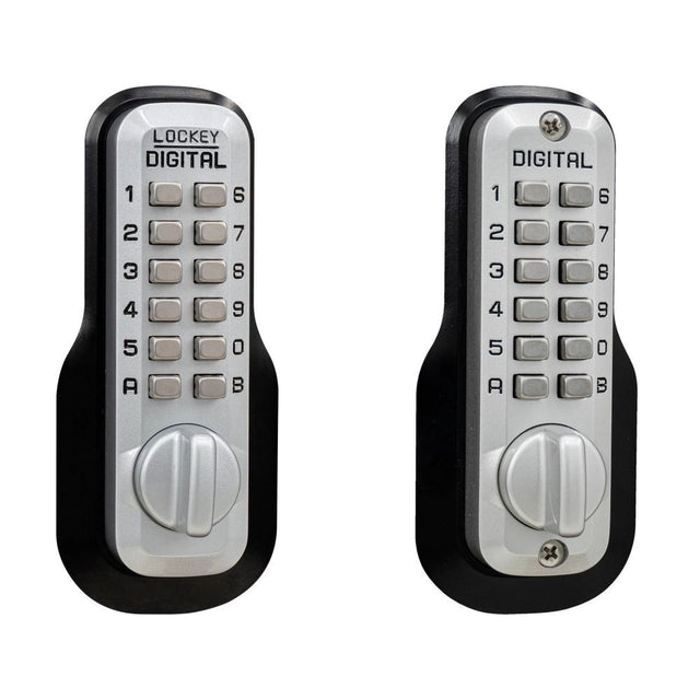 Lockey M210SCMGDC M Series mechanical pushbutton locksets, front view