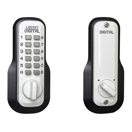 Lockey M210WH white mechanical pushbutton locksets