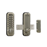 Lockey M220SN satin nickel mechanical pushbutton locksets
