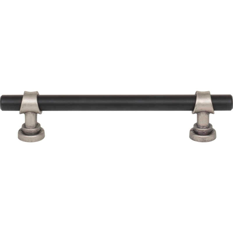 Top Knobs M2718 flat black and pewter antique cabinet pull