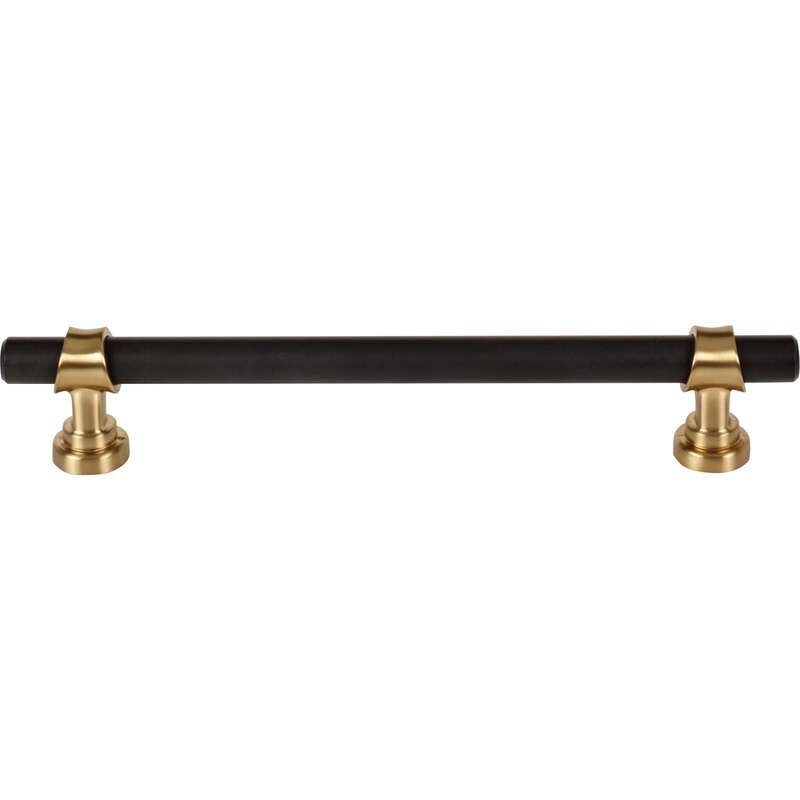 Top Knobs M2728 flat black and honey bronze cabinet pull