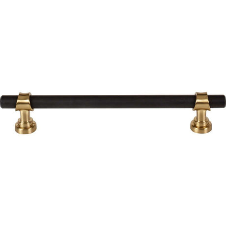 Top Knobs M2728 flat black and honey bronze cabinet pull