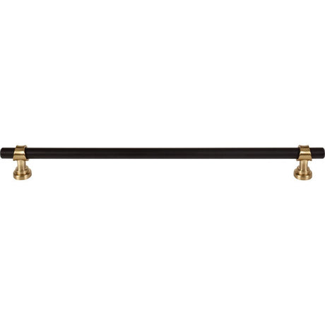Top Knobs M2764 flat black and honey bronze cabinet pull