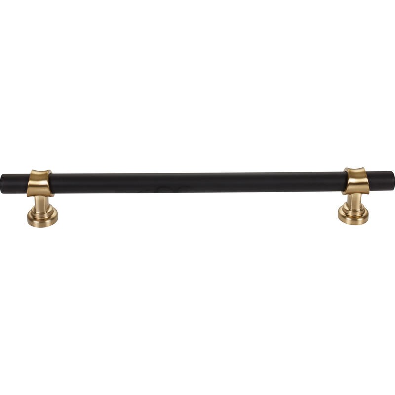 Top Knobs M2776 flat black and honey bronze cabinet pull / appliance pull