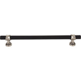 Top Knobs M2778 flat black and pewter antique cabinet pull / appliance pull