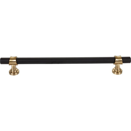 Top Knobs M2788 flat black and honey bronze cabinet pull / appliance pull