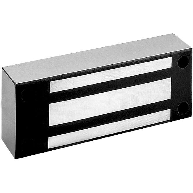 Securitron M62FGBD 12 Volt / 24 Volt DC M62 Magnalock Face Drilled with Gate Conduit MBS and DPS Satin Stainless Steel Finish