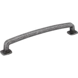 Jeffrey Alexander MO6373-160SIM-D distressed antique silver cabinet drawer pull