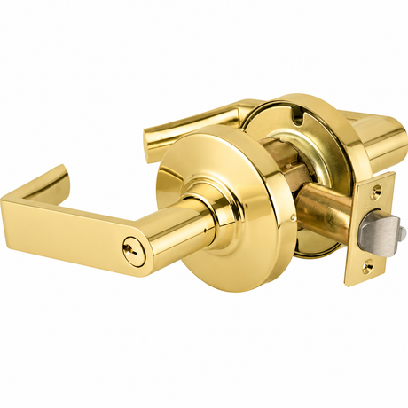 Schlage Commercial ND94LRHO605 polished brass classroom door lever