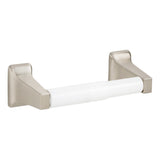 GEO GBA-OLSPHW 2-1/4" x 7-1/8" Traditional Surface Paper Holder with White Roller - Satin Nickel