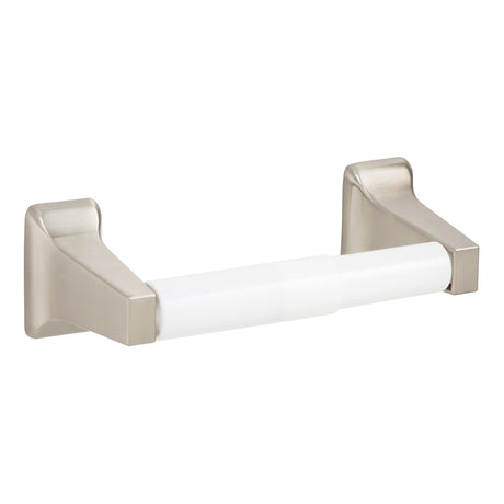 GEO GBA-OLSPHW 2-1/4" x 7-1/8" Traditional Surface Paper Holder with White Roller - Satin Nickel
