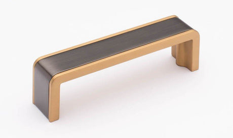 Sietto P-2000-4-G-SB gunmetal/satin brass cabinet pull