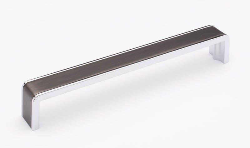 Sietto P-2000-8-G-PC gunmetal/polished chrome cabinet pull