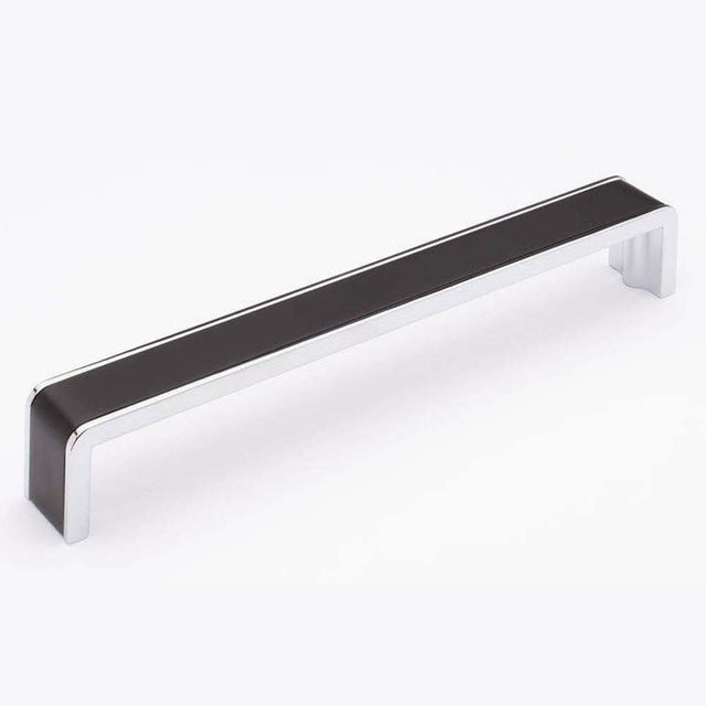 Sietto P-2000-8-MB-PC matte black/polished chrome cabinet pull