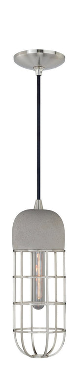 Vaxcel P0074 P0073 5" Concrete Steel Mini Pendant Satin Nickel