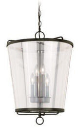 Vaxcel P0118 P0117 16-1/2" 630 Series Steel W/Clear Glass Pendant New Bronze