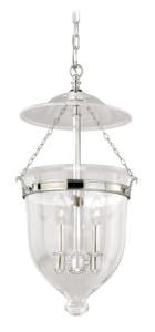 Vaxcel P0119 12-3/4" 630 Series Steel W/Clear Glass Pendant Polished Nickel