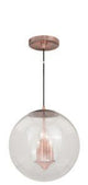 Vaxcel P0122 P0121 15-3/4" 630 Series Steel Clear Seeded Glass Pendant Copper