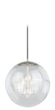 Vaxcel P0124 15-3/4" 630 Series Steel W/Clear Glass Pendant Polished Nickel