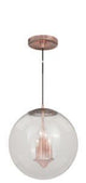 Vaxcel P0125 P0124 15-3/4" 630 Series Steel W/Clear Glass Pendant Copper