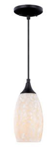 Vaxcel P0169 Milano Glass Natural Shells with Mini Pendant Oil Rubbed Bronze