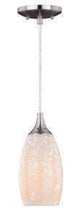 Vaxcel P0170 P0169 Milano Glass Natural Shells with Mini Pendant Satin Nickel