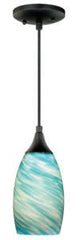 Vaxcel P0171 Milano Glass Celeste Wave Mini Pendant Oil Rubbed Bronze
