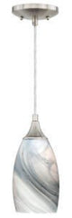 Vaxcel P0176 P0175 Milano Glass Marble Swirl Mini Pendant Satin Nickel