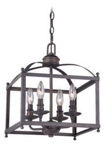Vaxcel P0208 P0207 Juliet Steel Semi-Flush Mount/4L Dual Mount Pendant Architectural Bronze