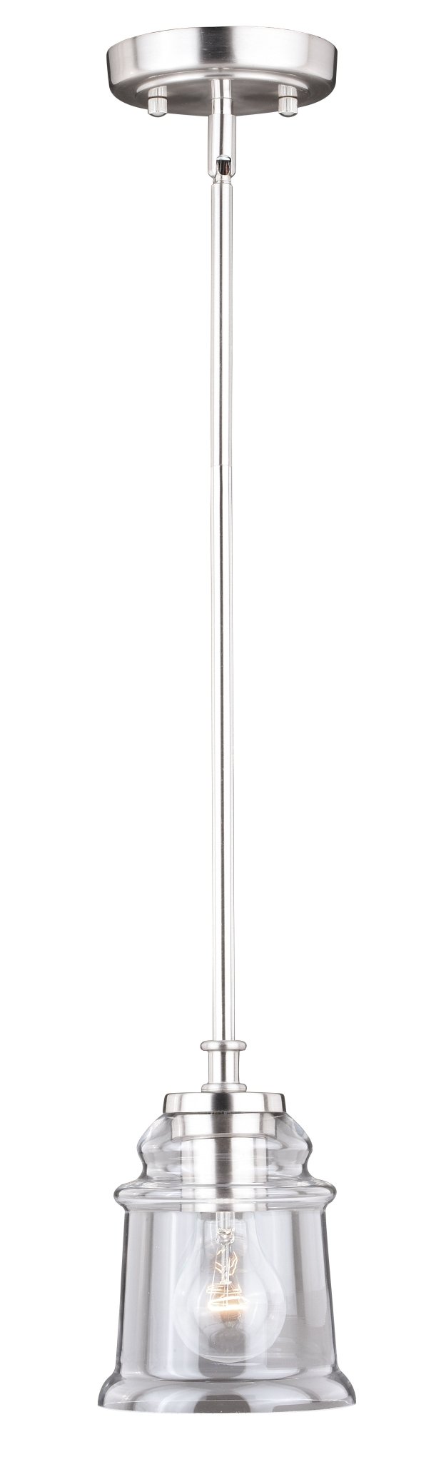 Vaxcel P0210 Toledo Steel Mini Pendant Satin Nickel