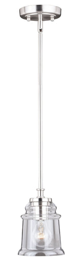 Vaxcel P0210 Toledo Steel Mini Pendant Satin Nickel