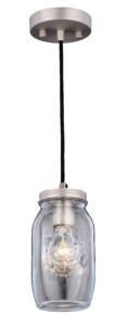 Vaxcel P0229 P0188 Jar Steel 1L Mini Pendant Matte Nickel