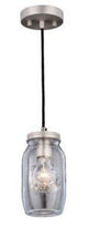 Vaxcel P0229 P0188 Jar Steel 1L Mini Pendant Matte Nickel