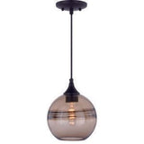 Vaxcel P0275 P0274 8" Milano Steel Amber Fog Glass Mini Pendant Oil Rubbed Bronze