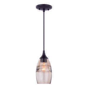 Vaxcel P0277 P0276 5" Milano Steel Amber Fog Glass Mini Pendant Oil Rubbed Bronze