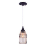Vaxcel P0277 P0276 5" Milano Steel Amber Fog Glass Mini Pendant Oil Rubbed Bronze
