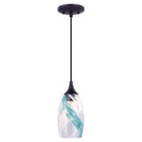Vaxcel P0279 P0278 5" Milano Steel Caribbean Swirl Glass Mini Pendant Oil Rubbed Bronze