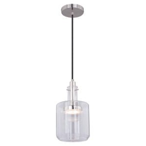 Vaxcel P0283 6-1/2" Bunsen Steel LED Mini Pendant Satin Nickel