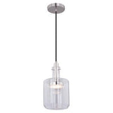 Vaxcel P0283 6-1/2" Bunsen Steel LED Mini Pendant Satin Nickel