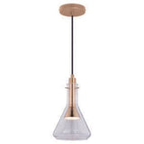 Vaxcel P0286 P0285 6-1/2" Bunsen Steel LED Mini Pendant Natural Brass