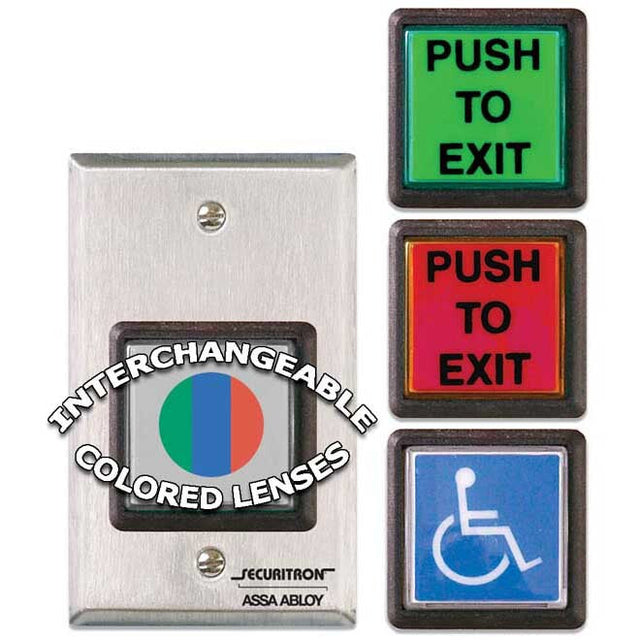 Securitron PB2E satin stainless steel push button