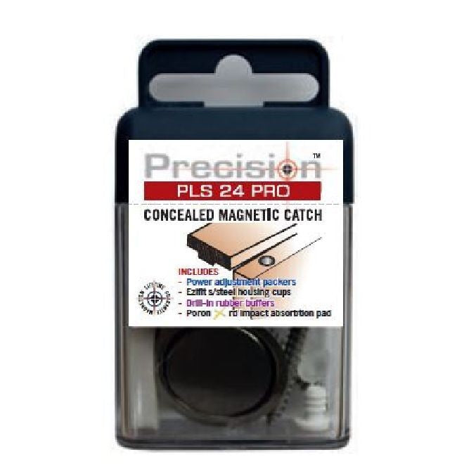 Precision Lock PLS24PRO-WHT magnetic catch in polished brass, additional view