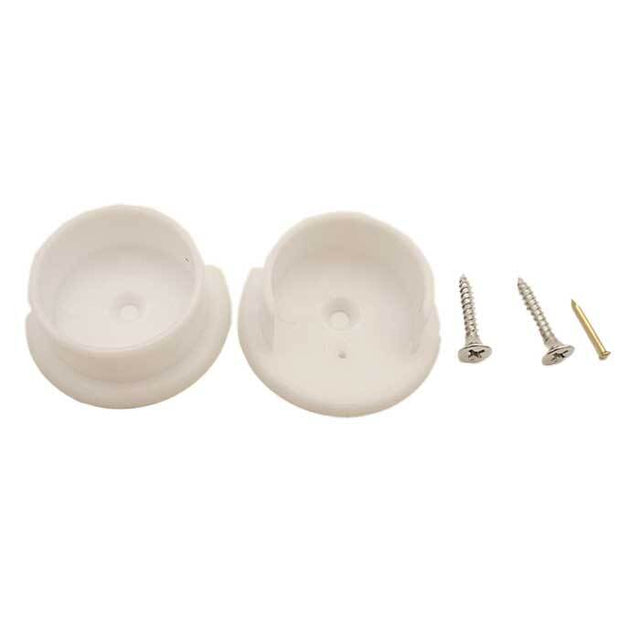 Orca Hardware PSPW-WHT white closet pole socket