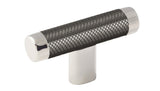 Amerock BP36556PNGM Esquire 2-5/8 inch (67mm) Length Polished Nickel/Gunmetal Cabinet Knob