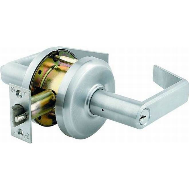 Stanley QCL250E626 satin chrome keyed entry door lever