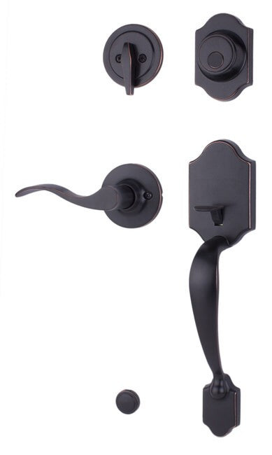 Weslock R2825-1X10020 New Haven dummy handleset in polished brass, additional view