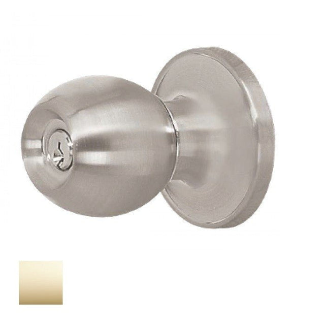 Cal-Royal REN00-3-KA3 keyed entry door knob in polished brass, additional view