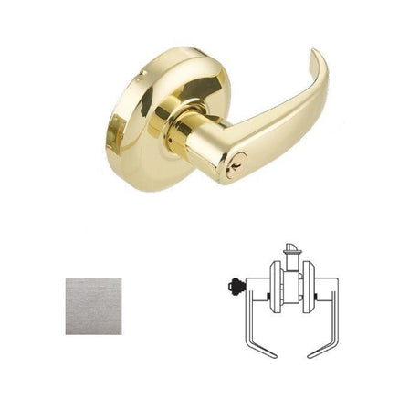 Cal-Royal RL03 Grade 2 Keyed Classroom Door Lever Lockset with 2-3/4" Backset in satin chrome, additional view
