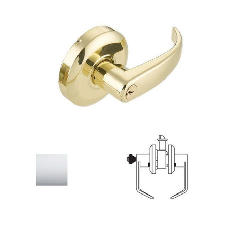 Cal-Royal RL03 Grade 2 Keyed Classroom Door Lever Lockset with 2-3/4" Backset in satin chrome, additional view